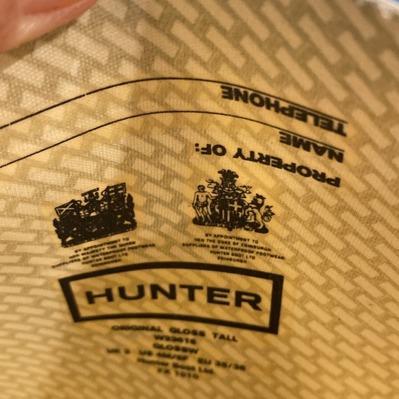 HUNTER gloss tall rain ☔️ boots size 5, 35/36 in turquoise color. - Picture 7 of 7